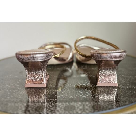 NWT CIRCUS NY by SAM EDELMAN Faye Metallic Twist Strappy Slide Sandals Size 9 - Picture 6 of 7